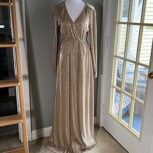 Baltic born gold shimmer long dress, long sleeves